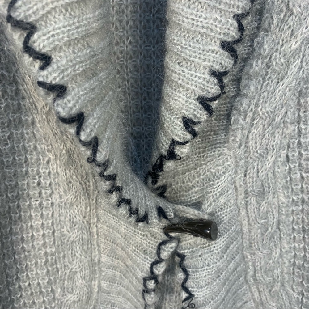 VTG Tally Ho Mohair Floral Appliqué Toggle Button Cardigan Sweater - Picture 7 of 15